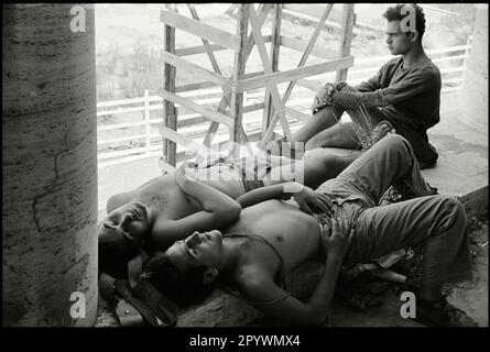 Italien. Lazio. Rom. 1953. Statisten am Drehort des 1954-Films Theodora, Sklave Kaiserin. Safa Palatino Studios. C-IT-TEO-008 Copyright-Hinweis: Max Scheler/SZ Photo. Stockfoto