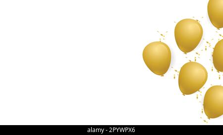 Goldene Ballons auf Weiß Stock Vektor