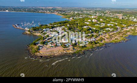 Luftfahrt zum UNESCO-Weltkulturerbe Colonia del Sacramento, Uruguay Stockfoto