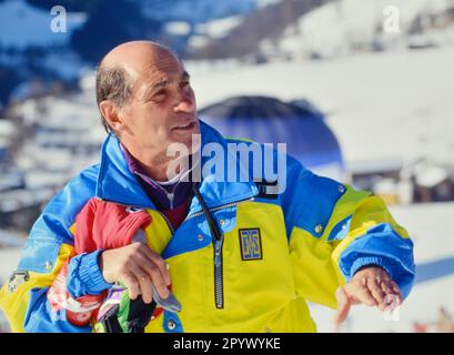 SKI ALPIN STAFFEL 90/91 Weltmeisterschaft 1991 Saalbach-Hinterglemm Combination Men 30.01.1991 Heinz KRECEK (FIS Ladies Chief) xxNOxMODELxRELEASExx [automatisierte Übersetzung]- ÖSTERREICH RAUS Stockfoto