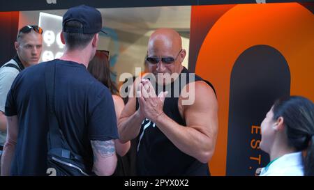 Miami, Florida, USA. 4. Mai 2023. 4. MAI 2023: Vin Diesel während der Miami Grand Prix Week in Miami Gardens, FL. Jason Pohuski/BMR (Kreditbild: © Jason Pohuski/BMR via ZUMA Press Wire) – NUR REDAKTIONELLE VERWENDUNG! Nicht für den kommerziellen GEBRAUCH! Stockfoto