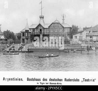 "Bootshaus des deutschen Ruderclubs " Teutonia " in Tigre in Buenos Aires. [Maschinelle Übersetzung]' Stockfoto