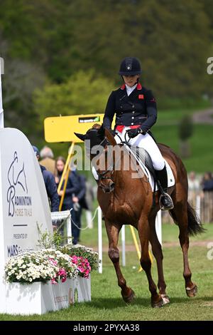 Badminton Estate, Gloucestershire, Großbritannien. 5. Mai 2023. 2023 Badminton Horse Trials Day 2; Gemma Stevens von Großbritannien reitet Jalapeno während des Dressurtests am 2. Tag Guthaben: Action Plus Sports/Alamy Live News Stockfoto