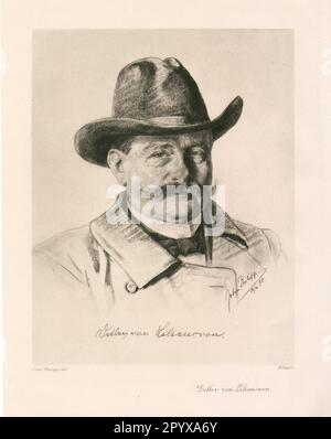 Detlev von Liliencron (Friedrich Adolf Axel Freiherr von Liliencron, 1844-1909), deutscher Dichter. Foto: Heliogravure, Corpus Imaginum, Hanfstaengl Collection. [Maschinelle Übersetzung] Stockfoto