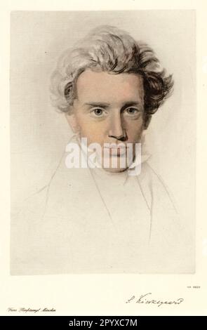 Sören Aabye Kierkegaard (1813-1855), dänischer Theologe, Philosoph und Schriftsteller. Zeichnung von Christian Kierkegaard. Foto: Heliogravure, Corpus Imaginum, Hanfstaengl Collection. [Maschinelle Übersetzung] Stockfoto