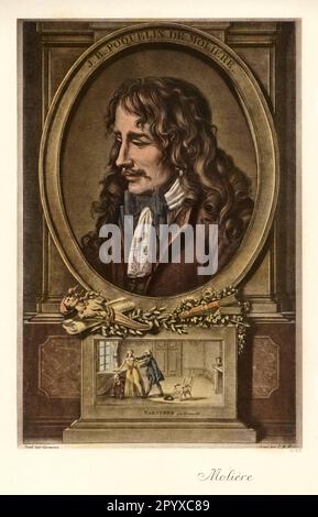Molière (eig. Jean-Baptiste Poquelin, 1622-1673), französischer Dichter, Dramatiker, Schauspieler und Theaterdirektor. Gemälde von Garneray. Foto: Heliogravure, Corpus Imaginum, Hanfstaengl Collection. [Maschinelle Übersetzung] Stockfoto