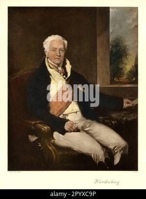 Karl August Freiherr von Hardenberg (1750-1822), Prinz (seit 1814), preußischer Staatsmann. Malerei von Lawrence. Foto: Heliogravure, Corpus Imaginum, Hanfstaengl Collection. [Maschinelle Übersetzung] Stockfoto