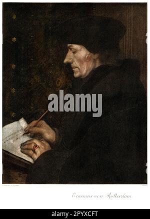 Erasmus Desiderius, genannt Erasmus von Rotterdam (1466 oder 1469-1536), holländischer Humanist und Theologe. Malerei von Hans Holbein, dem Jüngeren. Foto: Heliogravure, Corpus Imaginum, Hanfstaengl Collection. [Maschinelle Übersetzung] Stockfoto