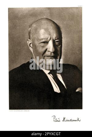 Paul Hindemith (1895-1963), deutscher Komponist. Foto von Shapovalov, Hamburg. Foto: Heliogravure, Corpus Imaginum, Hanfstaengl Collection. Unbezahltes Foto, wahrscheinlich aus den 1950er. [Maschinelle Übersetzung] Stockfoto