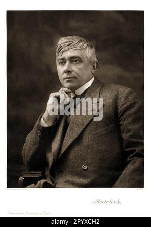 Maurice Maeterlinck (1862-1949), belgischer Schriftsteller und Texter. Maeterlinck erhielt 1911 den Literaturnobelpreis. Foto von Reutlinger, Paris. Foto: Heliogravure, Corpus Imaginum, Hanfstaengl Collection. [Maschinelle Übersetzung] Stockfoto