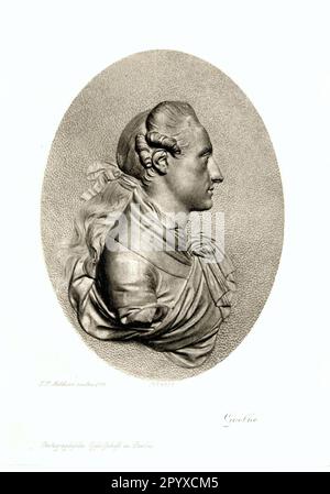 Johann Wolfgang von Goethe (1749-1832), deutscher Dichter. Erleichterung durch Johann Gottfried Schadow. Foto: Heliogravure, Corpus Imaginum, Hanfstaengl Collection. [Maschinelle Übersetzung] Stockfoto