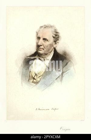 James Fenimore Cooper (1789-1851), amerikanischer Schriftsteller und Sozialkritiker. Malerei von Maclise. Foto: Heliogravure, Corpus Imaginum, Hanfstaengl Collection. [Maschinelle Übersetzung] Stockfoto