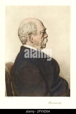 Otto Eduard Leopold von Bismarck (1815-1898), preußischer Ministerpräsident und deutscher Kanzler. Foto. Foto: Heliogravure, Corpus Imaginum, Hanfstaengl Collection. [Maschinelle Übersetzung] Stockfoto