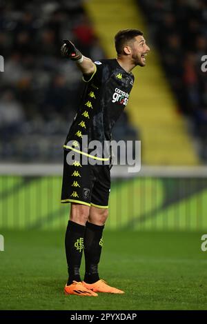 Empoli, Italien. 04. Mai 2023, Guglielmo Vicario (Empoli) während des italienischen Spiels „Serie A“ zwischen Empoli 3-1 Bologna im Carlo Castellani Stadium am 04. Mai 2023 in Empoli, Italien. Kredit: Maurizio Borsari/AFLO/Alamy Live News Stockfoto