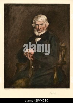 Thomas Carlyle (1795-1881), englischer Essayist und Historiker. Gemälde von Sir John Everett Millais (1829-1896). Foto: Heliogravure, Corpus Imaginum, Hanfstaengl Collection. [Maschinelle Übersetzung] Stockfoto