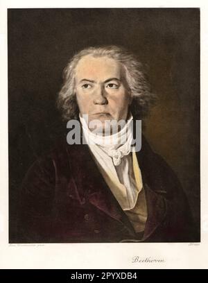 Ludwig van Beethoven (1770-1827), deutscher Komponist. Malerei von Ferdinand Georg Waldmüller. Foto: Heliogravure, Corpus Imaginum, Hanfstaengl Collection. [Maschinelle Übersetzung] Stockfoto