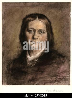 Clara Schumann (1819-1896), deutsche Pianistin und Komponistin. Pastellzeichnung von Franz von Lenbach aus dem Jahre 1880. Foto: Heliogravure, Corpus Imaginum, Hanfstaengl Collection. [Maschinelle Übersetzung] Stockfoto