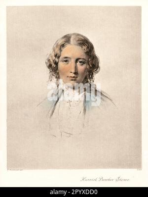 Harriet Elizabeth Beecher-Stowe (1811-1896), amerikanische Schriftstellerin. Zeichnung von G. Richmond. Foto: Heliogravure, Corpus Imaginum, Hanfstaengl Collection. [Maschinelle Übersetzung] Stockfoto