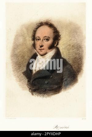 Gioacchino Rossini (1792-1868), italienischer Komponist. Gemälde von Moritz Michael Daffinger. Foto: Heliogravure, Corpus Imaginum, Hanfstaengl Collection. [Maschinelle Übersetzung] Stockfoto