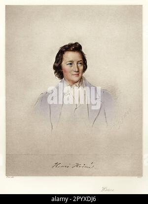 Heinrich Heine (1797-1856), deutscher Dichter. Zeichnung von Diez, 1842. Foto: Heliogravure, Corpus Imaginum, Hanfstaengl Collection. [Maschinelle Übersetzung] Stockfoto