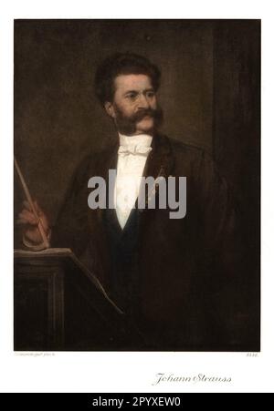 Johann Strauss (1825-1899), österreichischer Komponist. Malerei von Eisenmenger. Foto: Heliogravure, Corpus Imaginum, Hanfstaengl Collection. [Maschinelle Übersetzung] Stockfoto