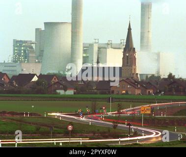 Braunkohlekraftwerk in der Nähe von Frimmersdorf [automatisierte Übersetzung] Stockfoto