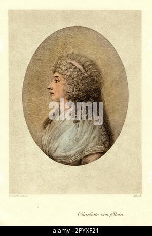 Charlotte von Stein (1742-1827), deutsche Schriftstellerin und vertraute von Goethe, deren poetische Arbeit sie entscheidend beeinflusst hat. Selbstporträt. Foto: Heliogravure, Corpus Imaginum, Hanfstaengl Collection. [Maschinelle Übersetzung] Stockfoto