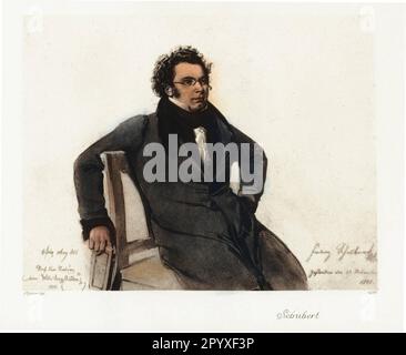 Franz Peter Schubert (1797-1828), österreichischer Komponist. Nach einer Ätzung durch Wilhelm August Rieder aus dem Jahre 1825. Foto: Heliogravure, Corpus Imaginum, Hanfstaengl Collection. [Maschinelle Übersetzung] Stockfoto