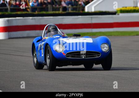 Stephan Rettenmaier, Maserati 300S, Salvadori Cup, ein 20-minütiges Einzelfahrer-Rennen für Sportwagene, das zwischen 1955 und 1960 Uhr in Goodwood wetteiferte Stockfoto