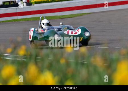 Salvadori Cup, ein 20-minütiges Rennen für Sportwagenfahrzeuge mit einem Fahrer, das zwischen 1955 und 1960 Uhr ausgetragen wurde, Goodwood 80. Members Meeting, Goodwood Moto Stockfoto