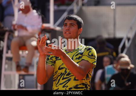 Madrid, Spanien. 05. Mai 2023. Carlos Alcaraz (SPA) vs Borna Coric (CRO) Masters Series Mutua Madrid Open 2023 in Madrid am 03. Mai 2023. Kredit: CORDON PRESS/Alamy Live News Stockfoto