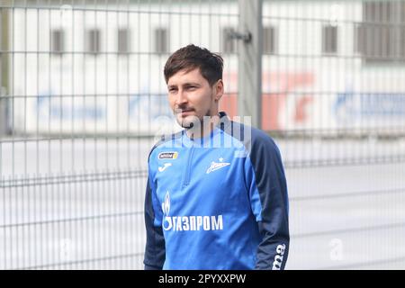 Sankt Petersburg, Russland. 05. Mai 2023. Daler Kuzyaev vom Zenit Football Club während des Trainings im Gazprom Training Centre vor dem Spiel der 26. Runde der russischen Premier League, Zenit St. Petersburg - Spartak Moskau. Kredit: SOPA Images Limited/Alamy Live News Stockfoto