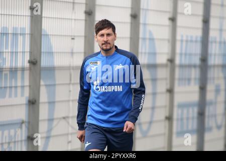 Sankt Petersburg, Russland. 05. Mai 2023. Daler Kuzyaev vom Zenit Football Club während des Trainings im Gazprom Training Centre vor dem Spiel der 26. Runde der russischen Premier League, Zenit St. Petersburg - Spartak Moskau. Kredit: SOPA Images Limited/Alamy Live News Stockfoto