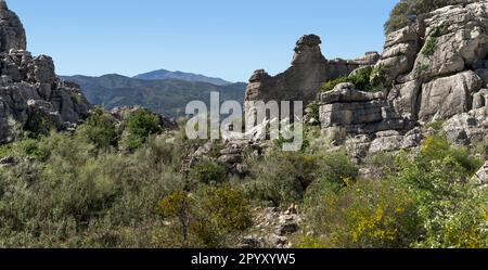 Los Riscos. Juzcar Stockfoto