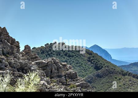 Los Riscos. Juzcar Stockfoto