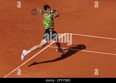 Madrid, Espagne. 05. Mai 2023. Carlos Alcaraz bei den Mutua Madrid Open 2023, Masters 1000 Tennis Turnier am 5. Mai 2023 auf der Caja Magica in Madrid, Spanien - Photo Antoine Couvercelle/DPPI Credit: DPPI Media/Alamy Live News Stockfoto