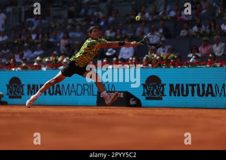 Madrid, Espagne. 05. Mai 2023. Carlos Alcaraz bei den Mutua Madrid Open 2023, Masters 1000 Tennis Turnier am 5. Mai 2023 auf der Caja Magica in Madrid, Spanien - Photo Antoine Couvercelle/DPPI Credit: DPPI Media/Alamy Live News Stockfoto