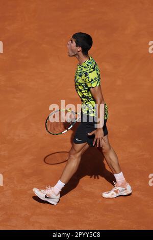 Madrid, Espagne. 05. Mai 2023. Carlos Alcaraz bei den Mutua Madrid Open 2023, Masters 1000 Tennis Turnier am 5. Mai 2023 auf der Caja Magica in Madrid, Spanien - Photo Antoine Couvercelle/DPPI Credit: DPPI Media/Alamy Live News Stockfoto