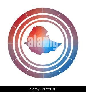 Äthiopien-Emblem. Helles Logo mit Farbverlauf im Low-Poly-Stil. Stock Vektor