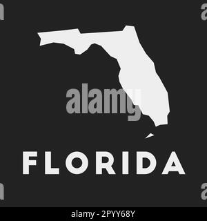 Florida-Symbol. US-Landkarte auf dunklem Hintergrund. Stilvolle Karte von Florida mit US-Bundesstaat. Vektorabbildung. Stock Vektor