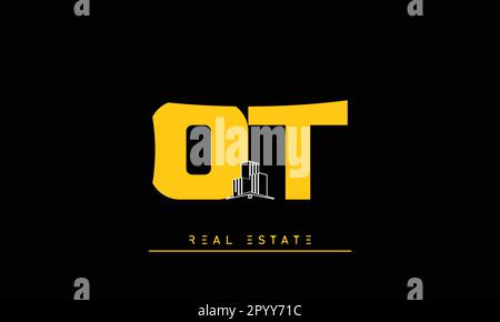 Real Estate Briefen Modern Creative Logo OT , TO Stock Vektor