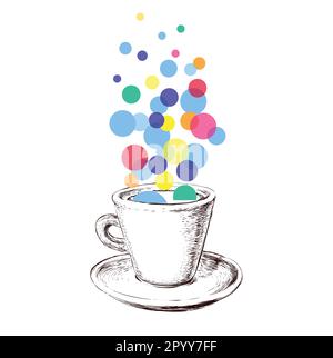 Art Sketch – Bubbles – Handgezeichnete Vektorabbildung Für Kaffeetassen Stock Vektor