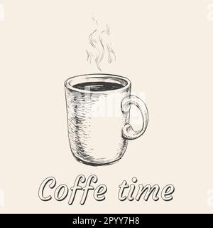 Handgezeichnete Skizze Kaffee Tasse Vektor Illustration Hand Gezeichnete Skizze Vektorgrafik Kaffeetasse Stock Vektor