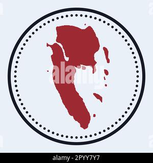 Ko Lanta, runde Briefmarke. Rundes Logo mit Inselkarte und Titel. Stilvolles minimalistisches Ko Lanta-Abzeichen mit Karte. Vektordarstellung. Stock Vektor