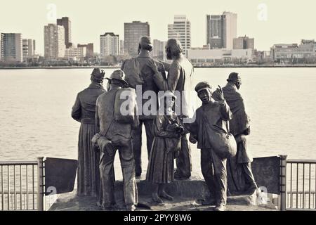 Tor zum Freedom Monument, Detroit MI, USA Stockfoto