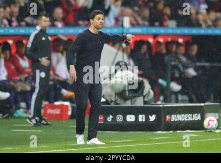 Leverkusen, Deutschland. 05. Mai 2023. firo: 5. Mai 2023, Fußball, 1. Bundesliga: Erste Bundesliga Bayer Leverkusen - 1. FC Köln Bayer, Trainer Xabi Alonso Kredit: dpa/Alamy Live News Stockfoto