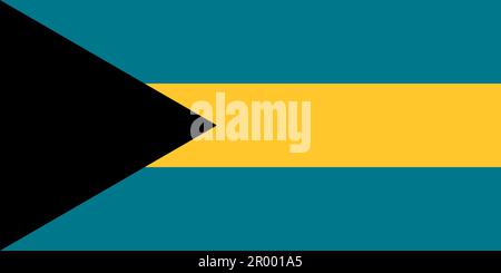 Die offizielle aktuelle Flagge des Commonwealth der Bahamas. Stockfoto