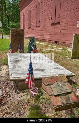 Old Christ Church, Laurel, Delaware USA ist ein hölzernes Kirchengebäude aus der Zeit vor der Revolution. Nur ein paar ursprüngliche Kirchen aus dieser Zeit sind übrig. Stockfoto