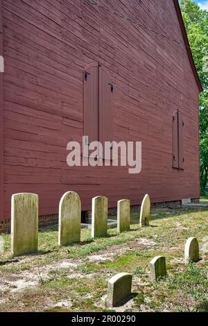 Old Christ Church, Laurel, Delaware USA ist ein hölzernes Kirchengebäude aus der Zeit vor der Revolution. Nur ein paar ursprüngliche Kirchen aus dieser Zeit sind übrig. Stockfoto