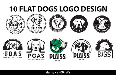 Logo für Tierhunde im Badge-Stil Stock Vektor